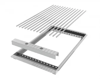 Nachrüstset 2-teilig 8mm V2A Rost Einzelstäbe und Rahmen